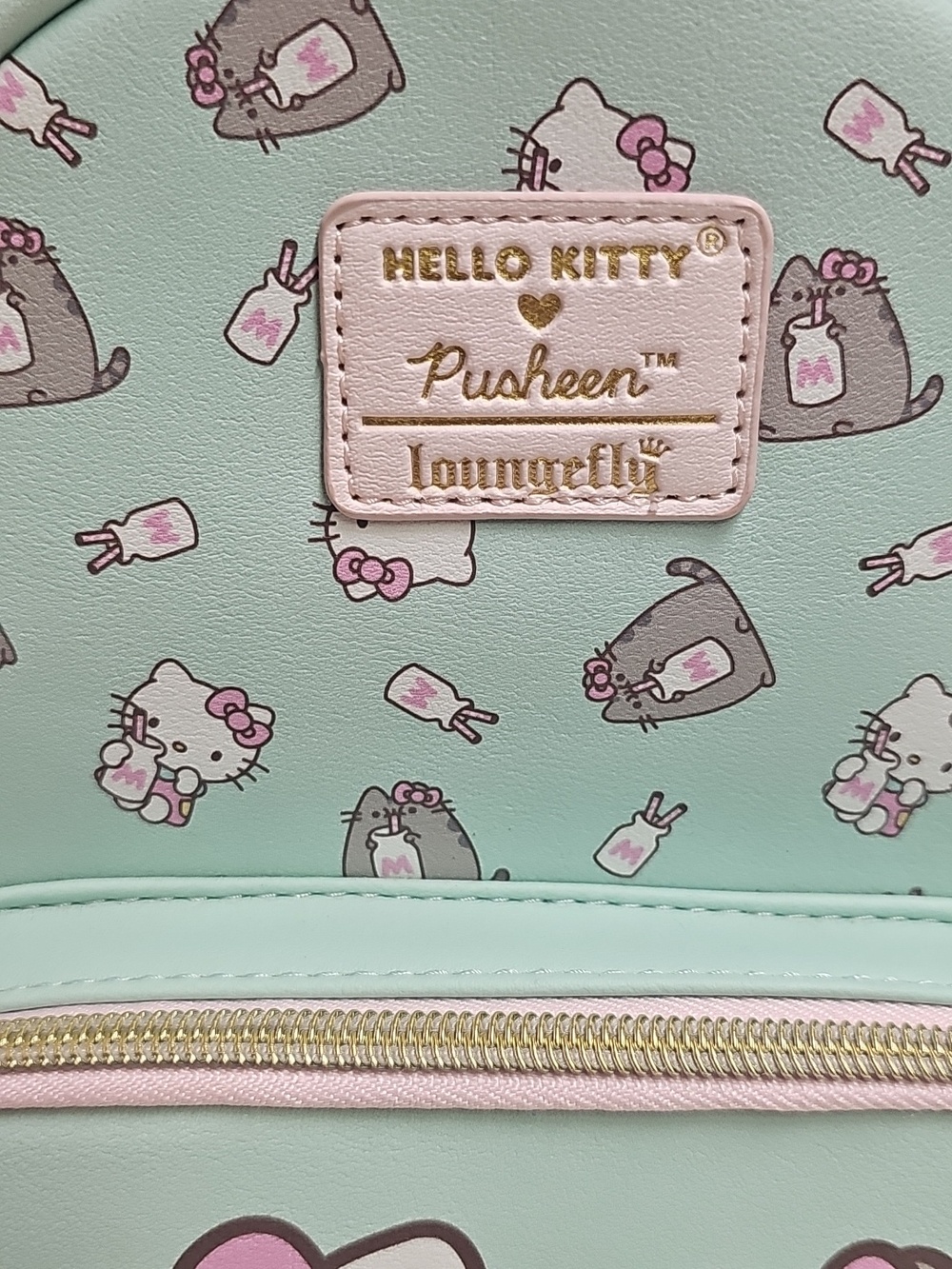 Hello Kitty × Pusheen Loungefly Mini Backpack Leather Cute Girls EUC - Picture 3 of 10